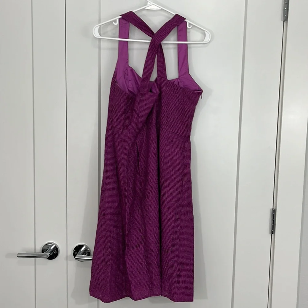 Nanette Lepore Size 6 Purple Halter A-Line Sun Dress with Pockets - Picture 5 of 14
